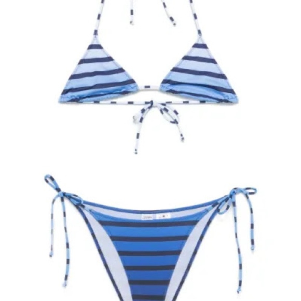 Jean Paul Gaultier Blue Striped Bikini